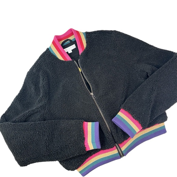 Spiritual Gangster Everything SG Furry Bomber Jacket, Vintage Black Loved - Picture 9 of 15